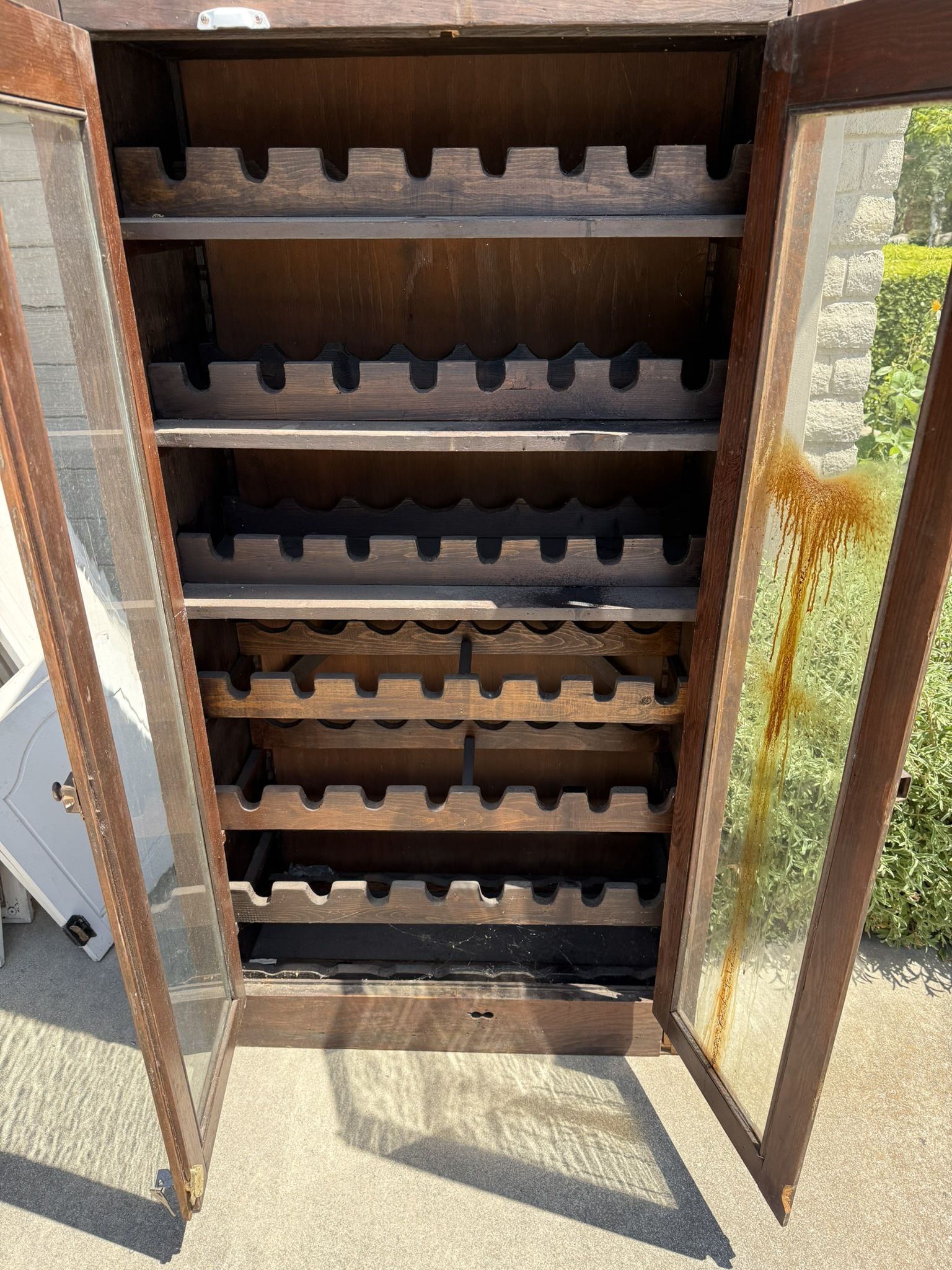 Old Wine Cabinet, With Glass Doors