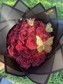 Red Glitter Roses 