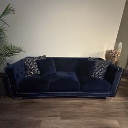 Navy Blue Velvet Sofa