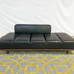 ( Delivery Available ) Poly and Bark Jasper Leather Black Daybed