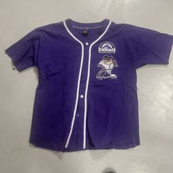 Colorado Rockies Vintage Tazmanian Devil Purple Baseball Jersey 