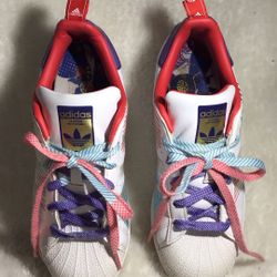 Adidas Superstar 5 Multicolor Lace Up Shoe Sneaker Size 4.5