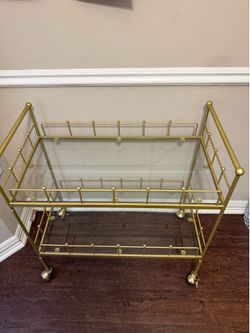 Gold Barcart + New Decanters (Never used)