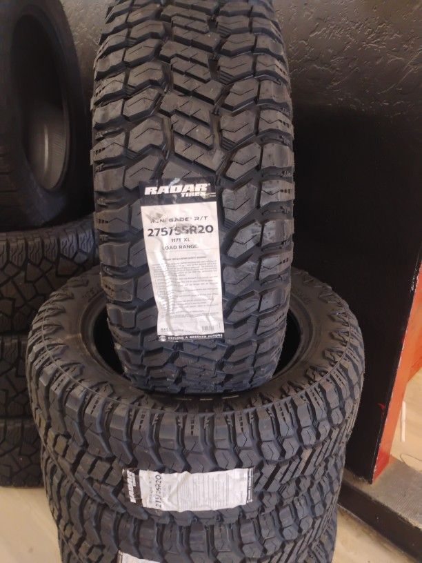 New Set Of Tires 275 55 20 RADAR RT