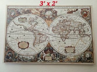 Vintage World Map Wall Art