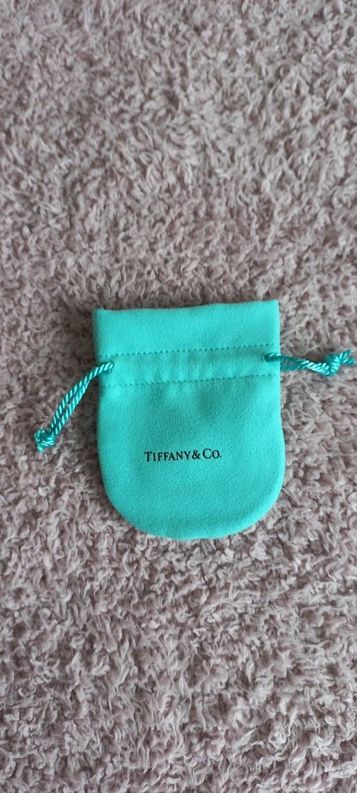 Tiffany & Co Authentic Blue Suede Jewelry Pouch