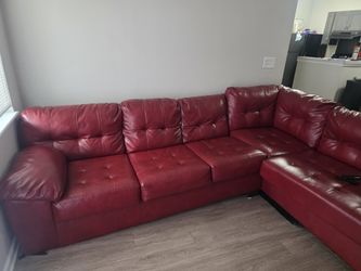 Red Leather Sectional Couch