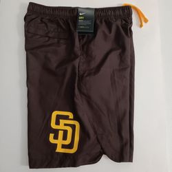 Size Small San Diego Padres Nike Authentic Men's Brown Big Swoosh Performance Shorts
