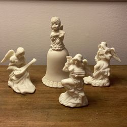 3 Musical Angels & Match Musical Angel Bell 3” angels, bell 4.5” (perfect condition)