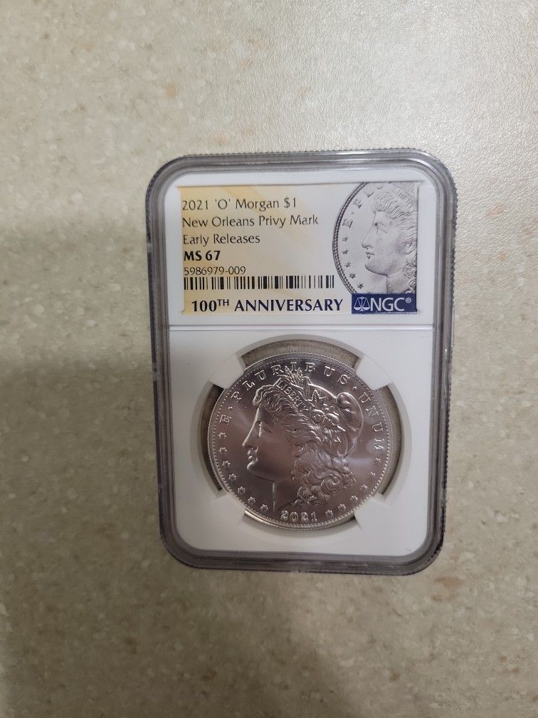 2021 O Morgan Silver Dollar.  Graded
