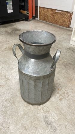 Galvanized Metal Milk Can Planter