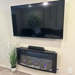 55 Inch Tv & Wall Mount Fireplace Set