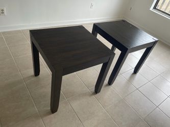 Brown wooden tables