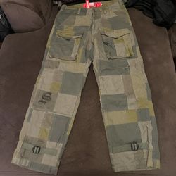 Supreme X Junya Wanatabe Patchwork Cargo Pants Olive  Size 30  NEW