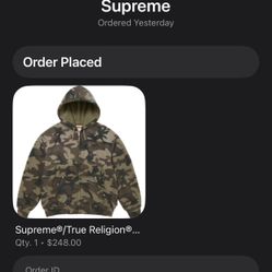 Supreme x True Religion Camo Zip Up Sweatshirt 