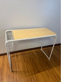 Honey Can Do Home Office Computer Desk with Side Basket - White