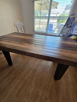 Wood table  and bench