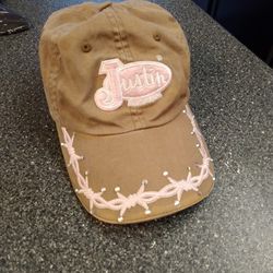 JUSTIN COUNTRY GIRL HAT  PINK BARB WIRE  DIAMOND TIPED