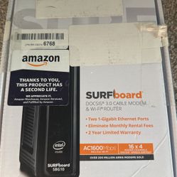 ARRIS SURFboard SBG10 DOCSIS 3.0 16 x 4 Gigabit Cable Modem & AC1600 Wi-Fi Router