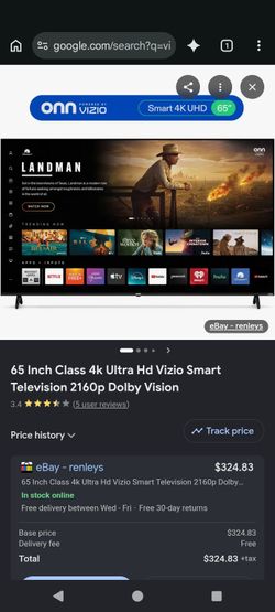 65 inch Vizio Smart TV with and without remote