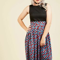 Geometric Midi Skirt Dress - NWT