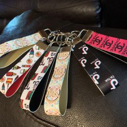 Faux Leather Wristlet Key chains