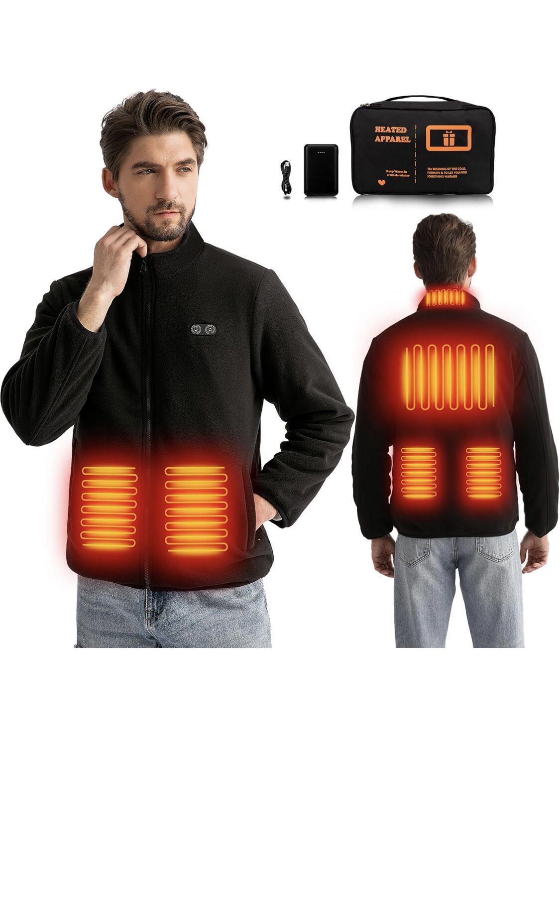 Heated Jackets for Men with Battery Pack Included
