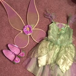 Disney TinkerBell Costume w/matching wings & shoes
