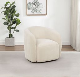 Gerley Beige Chenille Upholstered Swivel Accent Chair