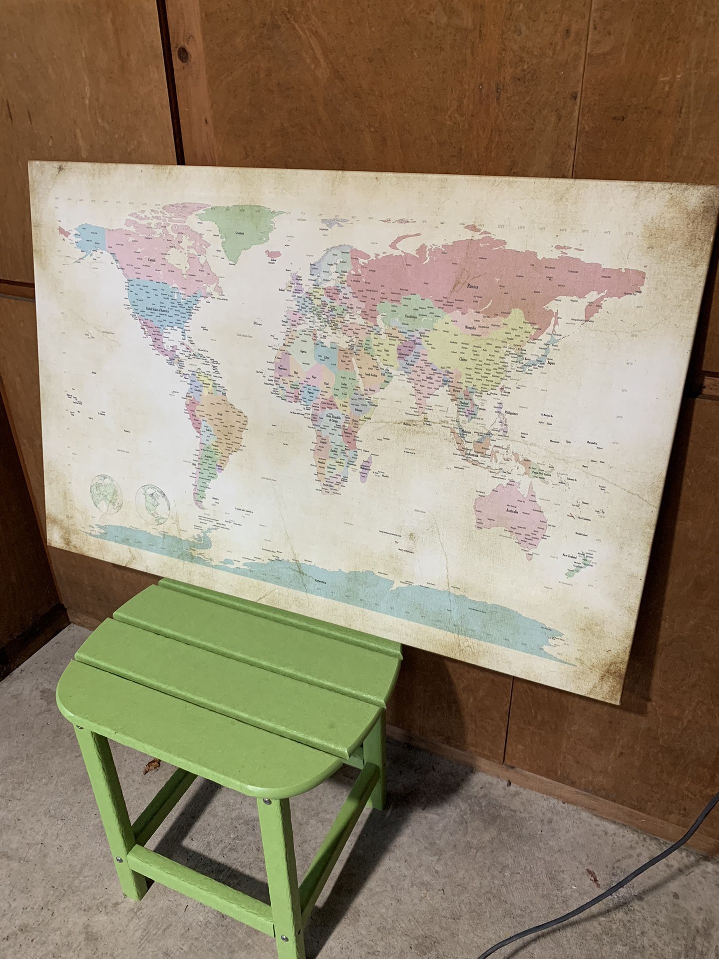 World Cities Map Canvas Print Large 40” X 26”