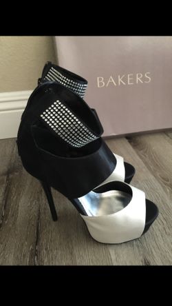 Classic Black And White high heels for sale- Bakers 