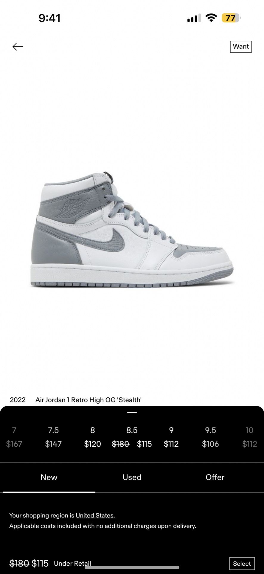 Air Jordan Retro 1s size 8.5