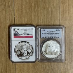 MS70 Pandas 1 oz 999.fine silver