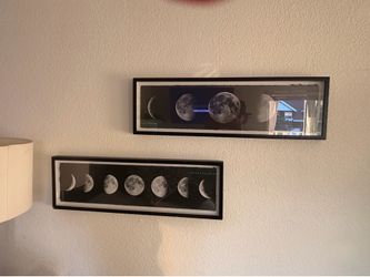 Set of 2 Framed Moon Phase Wall Art Prints
