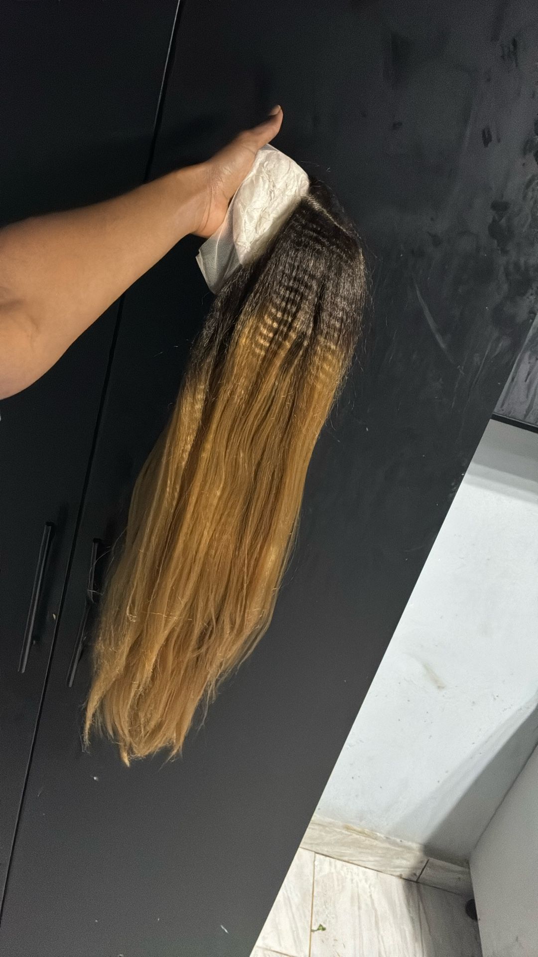 Kinky Straight Brown Roots 27 Blonde Ends