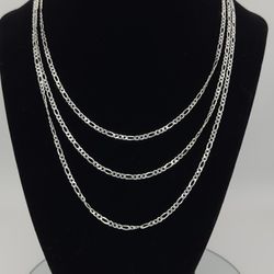3.5 mm 925 Sterling Silver Figaro Chain (16″/18″/20″)

