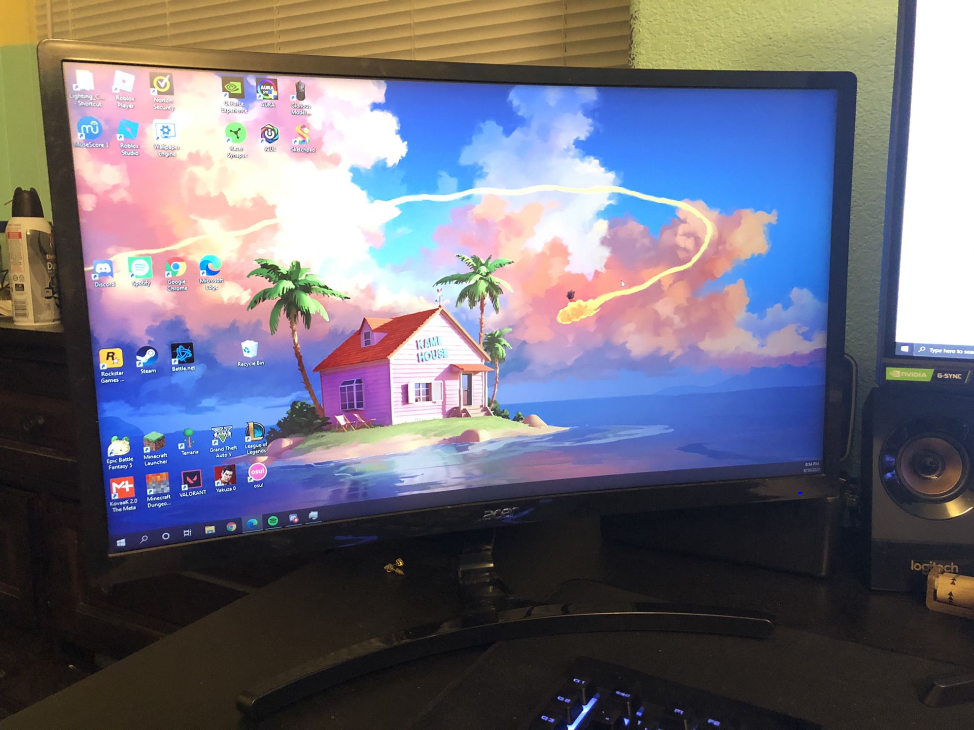 Curved 24” Acer Gaming Monitor 144hz 1080p