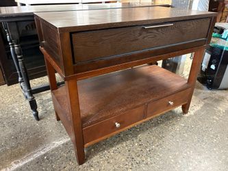 Espresso Contemporary 2-Tier 3-Drawer Console Table