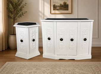Beautiful solid wood credenza set
