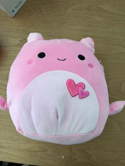 Squishmallow Pink Plush with Hearts