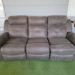 Brown Microfiber Couch/Recliner