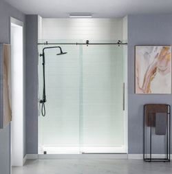 MBSDC6076-C, Frameless Shower Doors 56-60" Width x76"Height with 3/8"(10mm) Clear Tempered Glass inPolished Chrome Finish