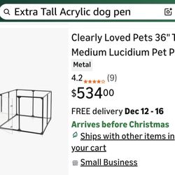 Extra 36 Tall Acrylic Pet Pen