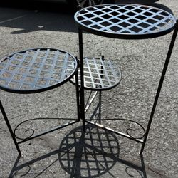 Metal Plant Stand - 3 Tier Foldable Black 