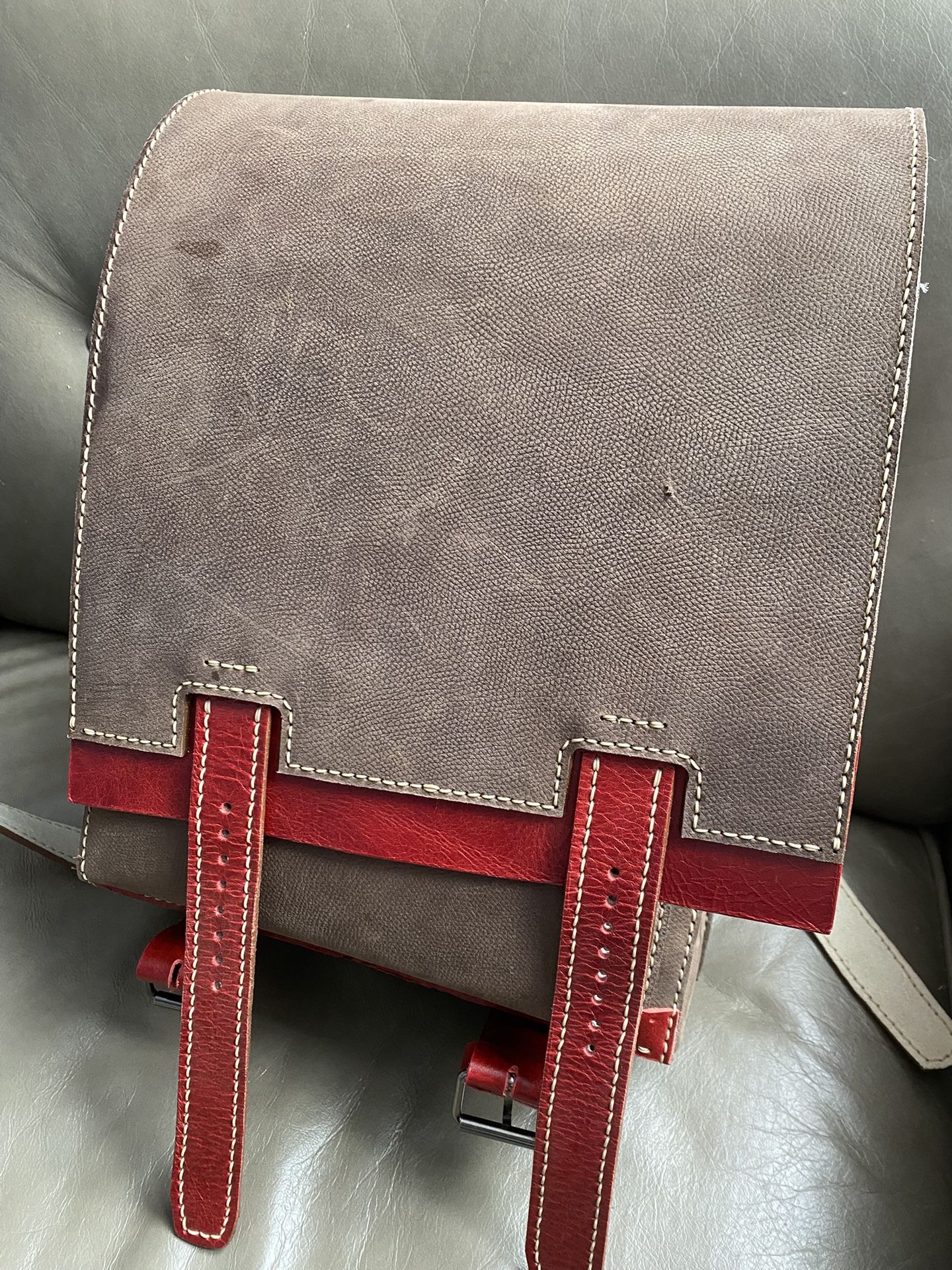Medium Size Full Leather Backpack