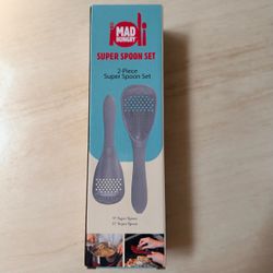 Mad Hungry Super Spoon Set 2 Piece 9”/11” Multi-Use Kitchen Utensils Gray NEW