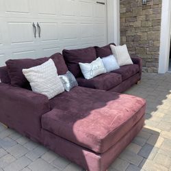 Plush Sectional Couch / Chaise 