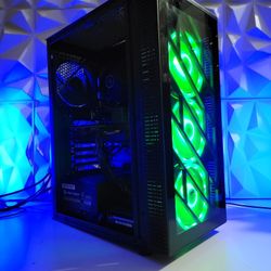RGB Gaming PC Desktop With Windows 11 