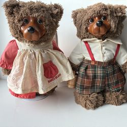 Lot Of 2 Robert Raikes Bears LTD Edition Signed Wood Face Plush w/ Tags