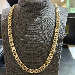 10k Gold SOLID Chino Link Chain 24 Inch, 9MM for A Good Price!!
